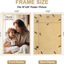 16x24 Picture Frame Set of 3, Natural Wood Grain 16x24 Frames for Horizontal and Vertical Wall Mounting (3 pack,Natural)