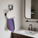 Vintage Double Hook Towel Bar with Candle Holder, Antique Rustic Bathroom Wall Mounted Accessory, Sturdy Towel Ring with Unique Design(Antique (6.5Inch*6Inch*3.5Inch)