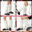 Women's Fuzzy Leg Warmers, Soft Warm Fur Boot Covers for Women, Furry Shoes Covers for Christmas Halloween Party Costume