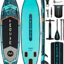 MYBOAT 11'6"34"6" Extra Wide Inflatable Paddle Board, Stand Up Paddle Board for Fishing, Sup Board with 3 Removable Fins, Dual Bungees, Camera Mount, Hand Pump, Strong Paddle, 5L Dry Bag, Leash