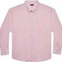 Double Pump Big and Tall Dress Shirts for Men Long Sleeve Business Casual Solid Button Down Shirts 4XL