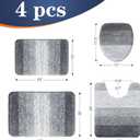 OLANLY Bathroom Rugs Sets 4 piece, Soft Microfiber Absorbent Bath Mat, U-Shaped Contour Toilet Mat and Toilet Lid Cover, Quick Dry, Machine Washable, Toilet Cover and Rug Set for Bathroom, Grey, Size: 30" X 20" + 24" X 16" + 24" X 20" + 17.5" X 15"