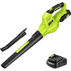 SnapFresh Cordless Leaf Blower - 20V Electric Leaf Blower with 2.0 Ah Battery and Charger - Lightweight 2-Speed Leaf Blower for Lawn Care and Yard/Garden/Patio Cleaning