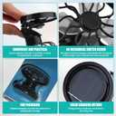 4Pc Clip-on Cap Mini Solar Fan, Portable Handsfree Cooling Fan, Solar Powered, Outdoor Hat Accessories, 73mm, Black