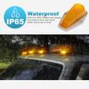 Partsam 5Pcs Amber Cab Marker Light Covers Replacement for F150 F250 F350 Top Roof Clearance Running Lights Lens 1980-1997 Super Duty Pickup Trucks with Base and T10 Sockets Pigtails(w/o Bulbs)