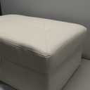 GRETERST Ottoman Rectangular Storage Ottoman Bench Faux Leather Footrest Footstool with Hinged Lid for Living Room, Bedroom, Entryway, Off-White, 28.5"x19"x17.5"