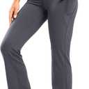 30" Inseam Women's Bootcut Yoga Pants Long Bootleg High-Waisted Flare Pants with Pockets (Grey)