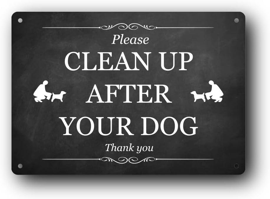A5 Please Clean Up After Your Dog Sign - 3mm Aluminium Composite, UV Printed, 8" x 6" - Ideal for Parks, Gardens, Outdoor Use