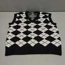 SELINK Boys Girls School Uniform Sweater Vest V Neck Soft Comfy Pullover Trendy Argyle Knitted Waistcoat Vest (10-11 Years, Black)