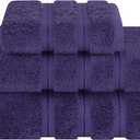 American Soft Linen Premium 3 Piece Towel Set, 1 Bath Towel 1 Hand Towel 1 Washcloth, 600 GSM 100% Cotton Turkish Towels for Bathroom, Purple Towel Set