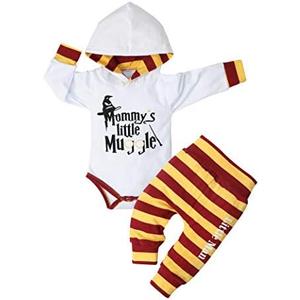 Fommy Baby Boy Clothes Flannel Plaid Outfits Long Sleeve Hoodie Romper Fall Winter 2 Pcs Clothes for Boy, 9-12M