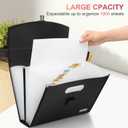 Uquelic 26 Pockets Expanding File Folder Organizer - Upgraded Durable Buckle, Accordion Folder Base with Ergonomic Portable Handle/Large A4 Letter Size Document Organizer, Folders with Pockets