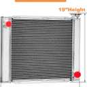 Universal Radiator with Fan 22'' Wide X 19'' Compatible with Chevy GM SBC BBC Engine Performance Cooling Aluminum Radiators Crossflow Style (2 Row)