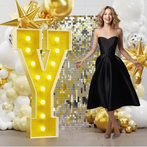 imprsv 4FT Gold Marquee Letters for Birthday Baby Shower Wedding Decorations Light Up Letters for Engagement Party Decor, Large Marquee Letters for Party Decorations, Letter Y