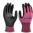 JDL Work Gloves Women men Microfoam Nitrile Coated Gloves 9/L, 1 Pairs, Seamless Knit Grip Touchscreen Gardening Gloves