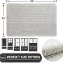 REFETONE Indoor Doormat, Front Door Mat 24"x36" Absorbent Rubber Backing Non Slip Back Door Mats, Washable Low-Profile Inside Floor Mat Door Rugs for Entryway, Resist Dirt Mud Mat for Dogs, Grey