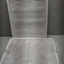 Stuffed Animal Storage, Rolling Toy Organizer Bin with Wheels, Large Clear Shatterproof Cart for Kids Playroom Nursery Bedroom, Slim Tall Design Fits Plush Toys Sports Gear, Glacier