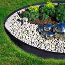 No Dig Landscape Edging 33FT, 4 Inch Plastic Edging for Landscaping with 100 Spikes, for Garden, Lawn, Flower Beds and Yard, Black