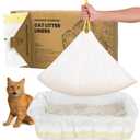 Cat Litter Box Liners 37 x 18, Jumbo Drawstring Litter Bags,Heavy-Duty Tear-Resistant, Fit Large & Medium Litter Boxes up to 30 lbs Compatible (50 PCS | 350 Days | $0.07/day) (50 PCS)