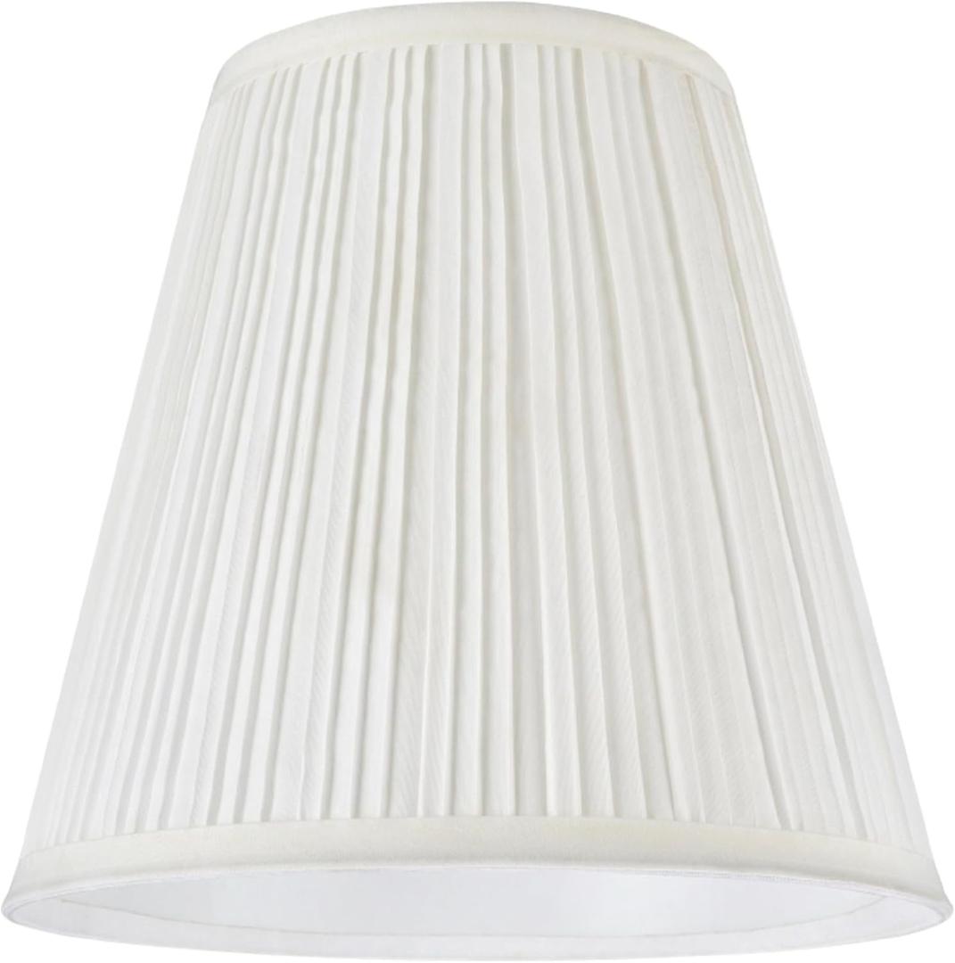 Aspen Creative 33004A, Transitional Pleated Empire Spider Construction Lamp Shade in Off White, 9" wide (5" x 9" x 8-1/2")