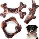 Dog Toys, 3-Pack Indestructible Dog Chew Toys for Aggressive Chewers, Nylon Durable Dog Toys for Medium Large Breed, Bacon Flavored Tough Dog Bones Chew Toys for Super Chewer