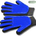 Pet Grooming Gloves for Dogs, Cats & Horses  2-in-1 Deshedding & Massage Mitt  Soft Silicone Tips  Left & Right Hand Set + Bonus Detail Tool