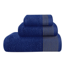 Belizzi Home 100% Cotton Ultra Soft 3 Pack Towel Set, Contains 1 Bath Towel 28x55 inchs, 1 Hand Towel 16x24 inchs & 1 Washcloths 12x12 inchs, Compact Lightweight & Highly Absorbant - Navy Blue