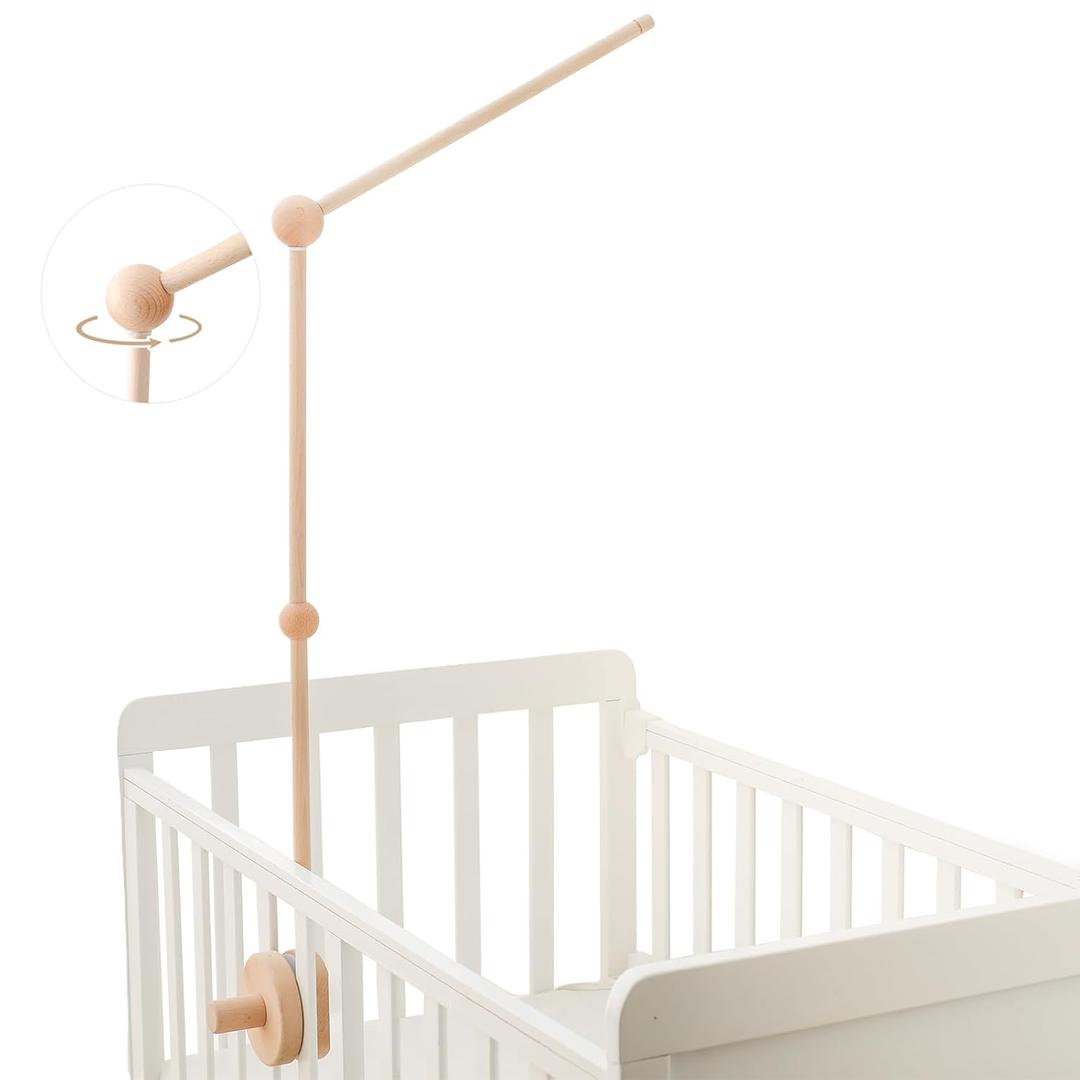 Baby Crib Mobile Arm,HBM Wooden Mobile Arm for Crib Mobile Hanger for Crib Baby Girl Nursery Decor (36 Inch)
