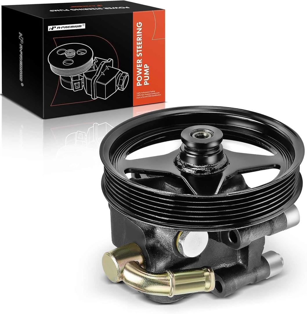 A-Premium Power Steering Pump, with Pulley, Compatible with Ford F-150 2004-2008, Expedition 2003-2006 & Lincoln Mark LT 2006-2008, Navigator 2003-2006, 4.6L 5.4L, Replace # N7120122A1, 2L7Z3A674CARM