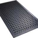 Anti Fatigue Rubber Floor Mats Restaurant Kitchen Rubber Drainage Mat Out Door Mats Durable Non-Slip Bar Floor Mat Utility Mat Indoor Outdoor Wet Area Use 24" x 36" Black
