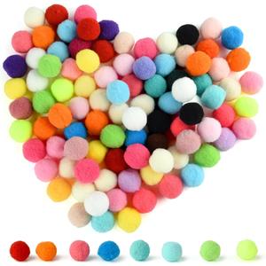 TUPARKA 100 Pcs Craft Pom Poms 1 Inch Felt Balls for Kids DIY Art Creative Crafts Projects and Decoration(Multicolor)