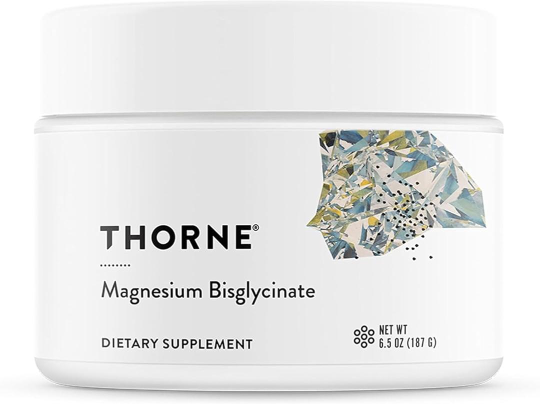 THORNE - Magnesium Bisglycinate - Powdered Magnesium Formula - Support Restful Sleep, Muscle Relaxation, Heart Health, and Metabolism* - NSF Certified for Sport - 60 Servings - 6.5 Oz Jar (6.5 Ounce (Pack of 1))