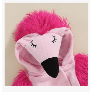 Madjtlqy Halloween Costumes Toddler Baby Boy Girl Flamingo Animal Hooded Sleeveless Romper Jumpsuit Legging Duck Outfits 80