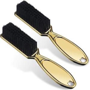 Patelai 2 Pcs Barber Blade Cleaning Brush for Clipper Cleaning Nail Cleaner Styling Brush for Fades Tapers Trimmer Manicure Salon (Gold)