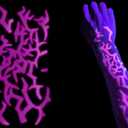 2 x Fluorescent Tattoo Stickers for Cosplay,Rave Party, Neon Face Paint,Purple light glowing tattoo stickers