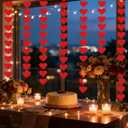 72 Felt Heart Garland, Pre-Strung Red Heart Decor for Valentines Day Decorations, Wedding, Anniversary, Birthday, Backdrop for Office, Classroom, Vaday Party Props