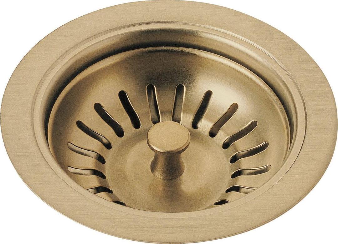 72010-CZ Champagne Bronze Sink Drain Flange and Strainer, Fit 3.5 inch Standard Kitchen Sink and 1.5 inch Pipe, Champagne Gold Brushed 304 Stainless Steel, Replace Delta Faucet Champagne Bronze