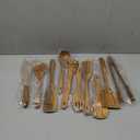 10 Pack Wooden Utensils for Cooking, Wood Utensil Set for Kitchen, Teak Wooden Spoon for Cooking, Non-Stick Spatula Ladle
