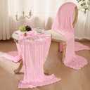 6 Pack Light Pink Table Runner Graduation Cheesecloth120 Inch Boho Rustic Gauze 10 FT Cheese Cloth Table Runners Decorations for Mother's Day Birthday Baby Shower Wedding Holiday Home Party Decor