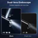 Dual Lens Endoscope Camera with Light Borescope Inspection Camera with 8+1 Adjustable LED Lights 1980P IP68 Waterproof with 16.5ft Semi Rigid Snake Camera for iPhone iPad Android Phone