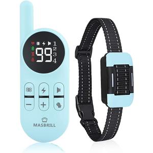 MASBRILL Electric Fence for Dogs, 2024 Upgraded Underground Above Ground Electric Dog Fence Pet Containment System with Waterproof Rechargeable Training Collar, Tone/Shock Correction