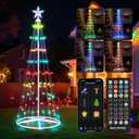 Minetom 8 FT Smart Christmas Cone Tree, 154 C6 LED Lights with Star Topper, Music Sync, App & Remote Control, DIY Lighting, Timer, Waterproof for Indoor/Outdoor Decorations