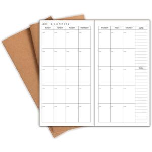 Nokingo 3-Pack Travelers Notebook Calendar, Travelers Notebook Inserts, Undated Traveler Notebooks Monthly, 4.25"x8.25" Traveler Calendar Insert