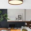 ANYLOVE 19 inch LED Flush Mount Ceiling Light Fixture,3000K 4000K 5000K Adjustable Ceiling Lights, Farmhouse Walnut Wood Grain Ceiling Light for Bedroom Hallway Bathroom Kitchen