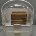 CANITORON Makeup Organizer,Skincare Organizer with 2 Drawers and Brush Storage Box,Cosmetic Display Case for Vanity Organizer and Bathroom Countertop Storage.(White) (Large + Brush Holder)