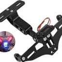 Worldmotop Motorcycle License Plate Bracket Fender Eliminator Kit Universal Replacement for Yamaha Kawasaki Honda Ducati Suzuki BMW Adjustable Light Tail Tidy Holder Mount(black)