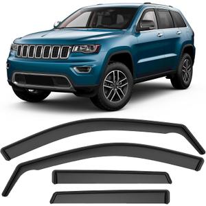 ACLONG in-Channel Rain Guards Black Window Visors Compatible with Jeep Grand Cherokee 2011 2012 2013 2014 2015 2016 2017 2018 2019 2020 Side Shatterproof Sun Visor Window Deflectors 4-Pieces