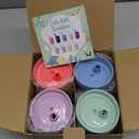 Pandaloo® Smoothie Cups for Kids - Stainless Steel Toddler Tumbler with Straw, Spill-Proof Sippy Cup for Smoothies - BPA-Free, Leak-Proof Lid, Toddler Snack Cups, 10 oz