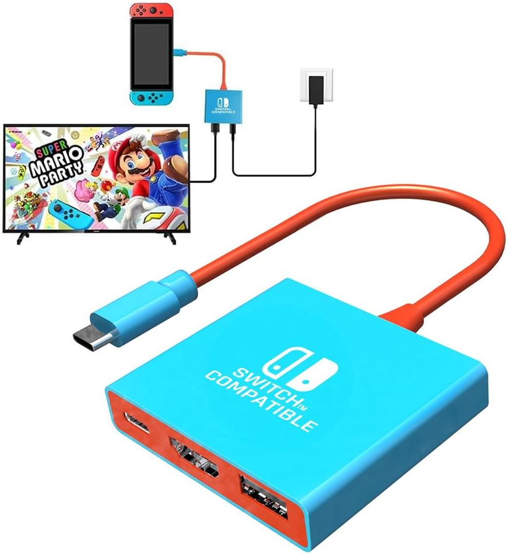 Switch Dock Switch Docking Station for Nintendo, Portable Switch TV Adapter Support 4K/60HZ Switch TV Dock Mode Compatible Steam Deck/Switch OLED, Switch Travel Dock with HDMI2.0 USB3.0 Port