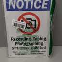SmartSign - S-7366-AL-14 "Notice - Recording, Taping, Photographing Strictly Prohibited" Bilingual Sign | 10" x 14" Aluminum Black/Blue/Red on White